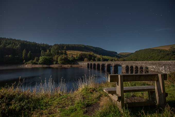 Sit and watch the stars under the moon at Elan Valley (October 2019) 